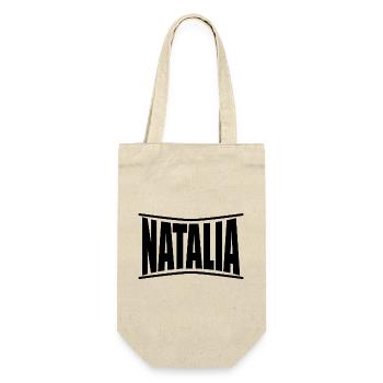 T-Shirt-Name Natalia T-Shirt Geschenkidee - Geschenkbeutel für Flaschen - Natur - Vorne