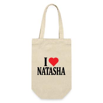 t-shirt name ich liebe Natasha t-shirt geschenkidee - Geschenkbeutel für Flaschen - Natur - Vorne