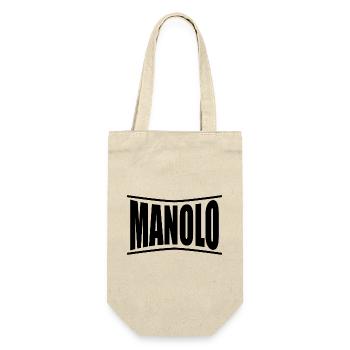 Idée cadeau t-shirt t-shirt nom Manolo - Sac à bouteille - nature - Devant