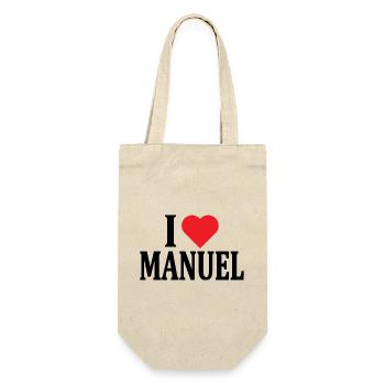 t-shirt I love Manuel t-shirt gift idea - Gift Bag for Bottles - nature - Front