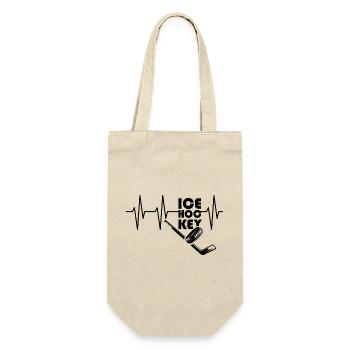 Herzschlag icehockey puls Eishockey Symbol Team - Geschenkbeutel für Flaschen - Natur - Vorne