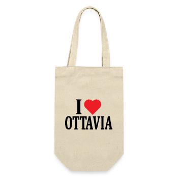 T-Shirt I love Ottavia T-Shirt Geschenkidee - Geschenkbeutel für Flaschen - Natur - Vorne