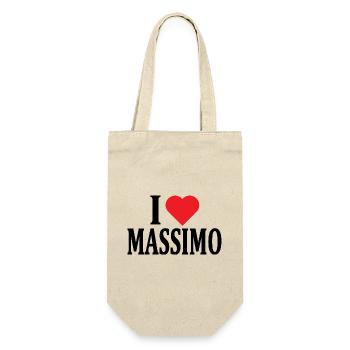 Tee shirt I love Massimo idée cadeau t-shirt - Sac à bouteille - nature - Devant