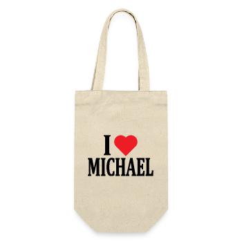 t-shirt I love Michael t-shirt gift idea - Gift Bag for Bottles - nature - Front