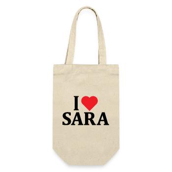 I love Sara t-shirt t-shirt gift idea - Gift Bag for Bottles - nature - Front