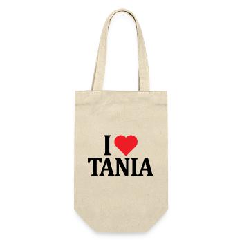 t-shirt I love Tania t-shirt idée cadeau - Sac à bouteille - nature - Devant