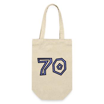 70. 70 JAHRE. 70-JÄHRIGES JUBILÄUM. 70-JÄHRIGES JUBILÄUM. - Geschenkbeutel für Flaschen - Natur - Vorne