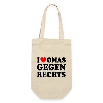 I love omas gegen rechts - Geschenkbeutel für Flaschen - Natur - Vorne