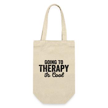 Going To Therapy Is Cool Quote Mental Health - Gift Bag for Bottles - nature - Front