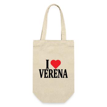 I love Verena T-Shirt T-Shirt Geschenkidee - Geschenkbeutel für Flaschen - Natur - Vorne