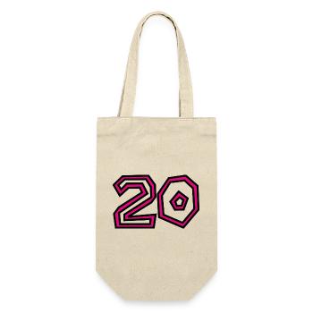 20. 20 ANS. 20e ANNIVERSAIRE. ANNIVERSAIRE 20 ANS. - Sac à bouteille - nature - Devant