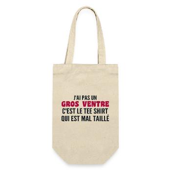 Gros ventre tee shirt | cadeau droles - Sac à bouteille - nature - Devant