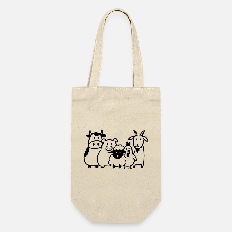 Animaux de la ferme - Dessin animé de ferme drôle - Sac à bouteille - nature