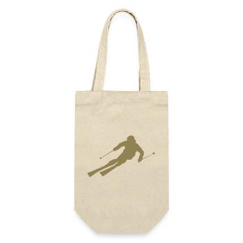 Minimalist Skier Silhouette Winter Sports - Gift Bag for Bottles - nature - Front