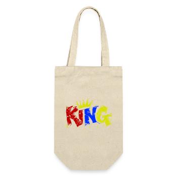 König Bunt - Geschenkbeutel für Flaschen - Natur - Vorne