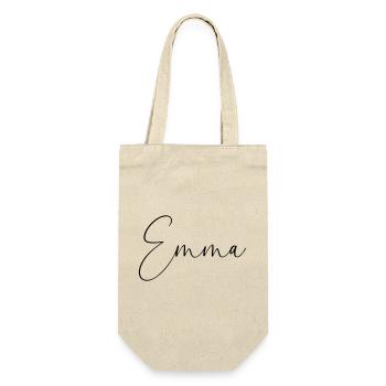 Emma / Conception personnalisée de l’écriture manuscrite - Sac à bouteille - nature - Devant
