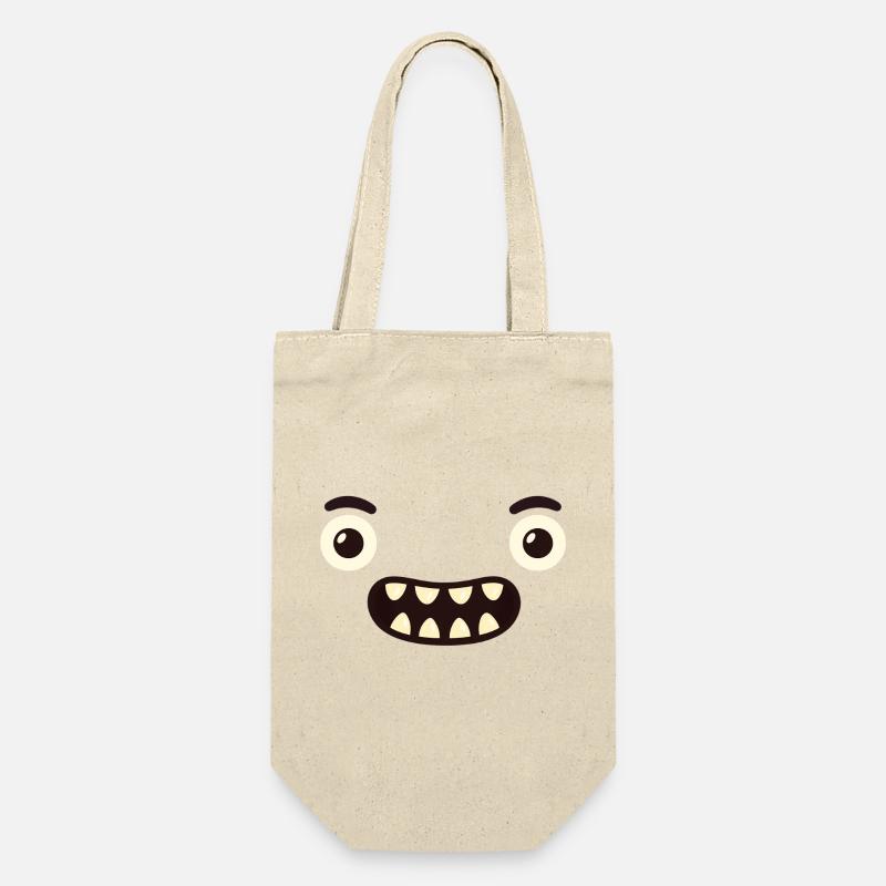 Monster Gesicht - Geschenkbeutel für Flaschen - Natur