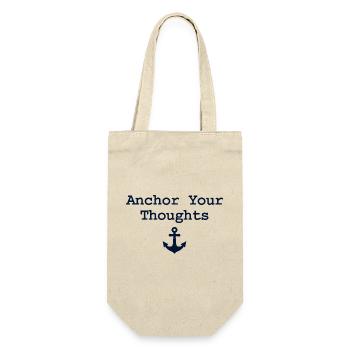 Anchor Your Thoughts Anker Spruch - Geschenkbeutel für Flaschen - Natur - Vorne