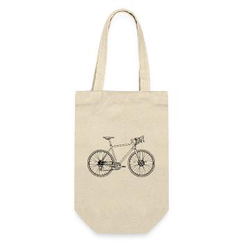 Rennrad Minimal Art Retro – Geschwindigkeit pur - Geschenkbeutel für Flaschen - Natur - Vorne