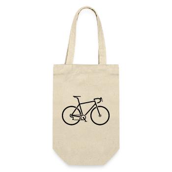Rennrad - Geschenkbeutel für Flaschen - Natur - Vorne