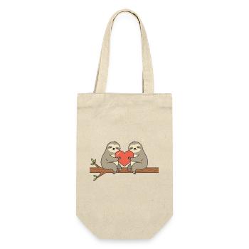 Valentine's Day Sloths – Cute Couple Design - Gift Bag for Bottles - nature - Front