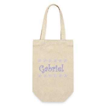 Gabriel Florale Pastel Name Deco - Gift Bag for Bottles - nature - Front