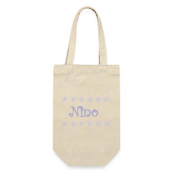 Nino Lavendel und Spitze - Geschenkbeutel für Flaschen - Natur - Vorne