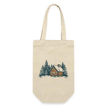 Winterwaldhütte - Geschenkbeutel für Flaschen - Natur - Vorne