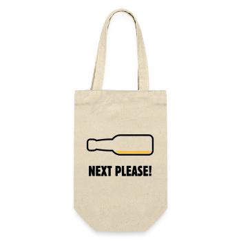 Next Please! (Bier / Bierchen / POS 2C) - Geschenkbeutel für Flaschen - Natur - Vorne