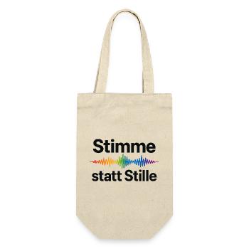 Stimme statt Stille Regenbogen Motiv - Geschenkbeutel für Flaschen - Natur - Vorne