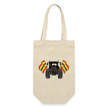 Overijssel_Tractor_Pride - Geschenkbeutel für Flaschen - Natur - Vorne