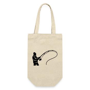 Angler silhouette fishing rod angling club - Gift Bag for Bottles - nature - Front