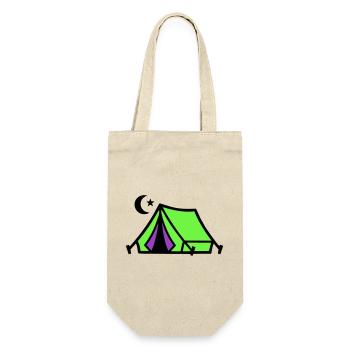 Camping Tent Moon Graphic - Gift Bag for Bottles - nature - Front