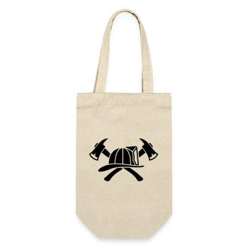 Firefighter Helmet Aexte Silhouette - Gift Bag for Bottles - nature - Front