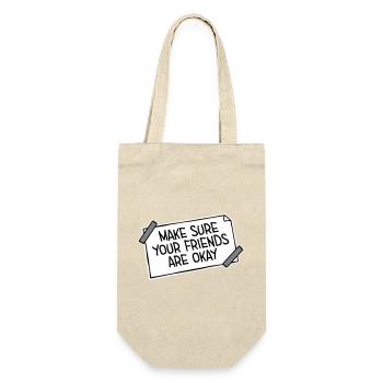 Assurez-vous que vos amis vont bien Logo de citation des amis - Sac à bouteille - nature - Devant