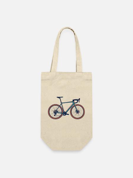 Rennrad Risograph - Geschenkbeutel für Flaschen - Natur