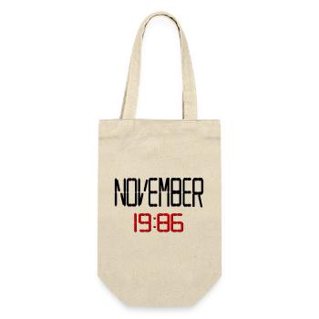 40. Geburtstag November 1986 - Geschenkbeutel für Flaschen - Natur - Vorne