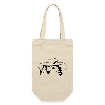 Katze Cowboy Humor - Geschenkbeutel für Flaschen - Natur - Vorne