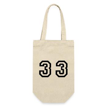 Number - 33 - Thirty Three - Gift Bag for Bottles - nature - Front
