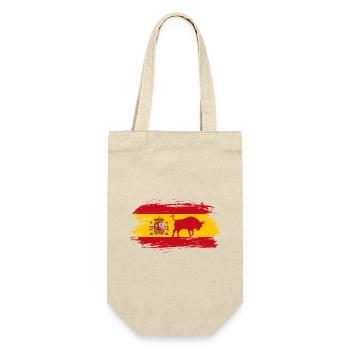 Spain Flag Design with Bull / Gift Madrid - Gift Bag for Bottles - nature - Front