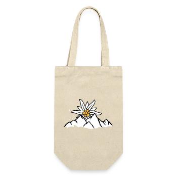 Sonne Bergblume Edelweiss - Geschenkbeutel für Flaschen - Natur - Vorne