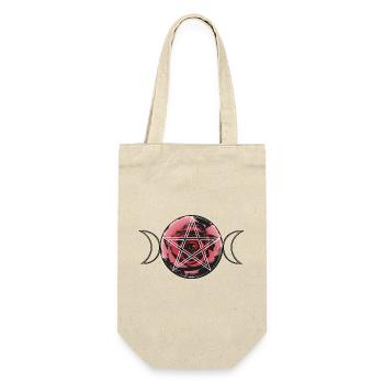 Triple Moon Triquetra Mond mit Pentagramm - Geschenkbeutel für Flaschen - Natur - Vorne