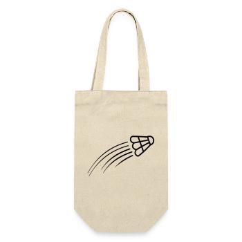 Badminton einfaches Shuttle-Logo - Geschenkbeutel für Flaschen - Natur - Vorne