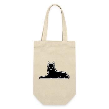 Minimalist Wolf Silhouette Design - Gift Bag for Bottles - nature - Front