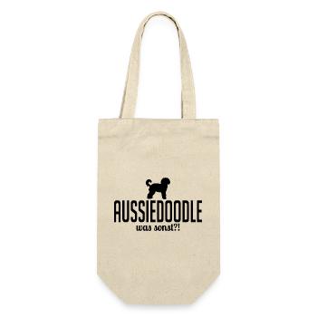 Aussiedoodle was sonst Hundespruch Hunde Wilsigns - Geschenkbeutel für Flaschen - Natur - Vorne