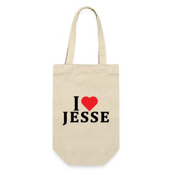 T-Shirt I love Jesse T-Shirt Geschenkidee - Geschenkbeutel für Flaschen - Natur - Vorne