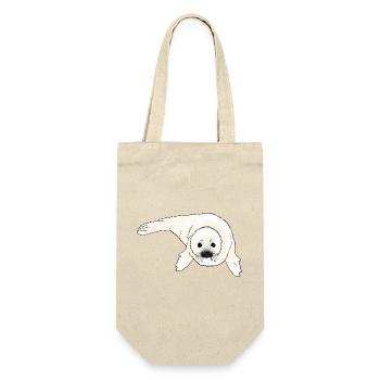Seehund Baby - Geschenkbeutel für Flaschen - Natur - Vorne