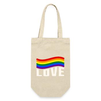 Love Gay Pride Rainbow - Gift Bag for Bottles - nature - Front