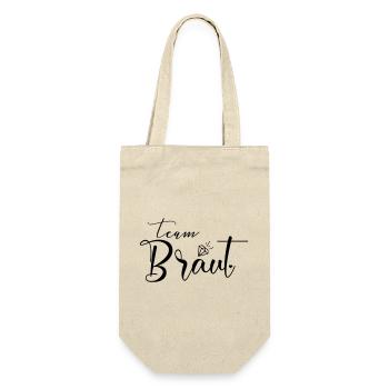 Team Braut-Herz-Diamant, personalisierbar - Geschenkbeutel für Flaschen - Natur - Vorne