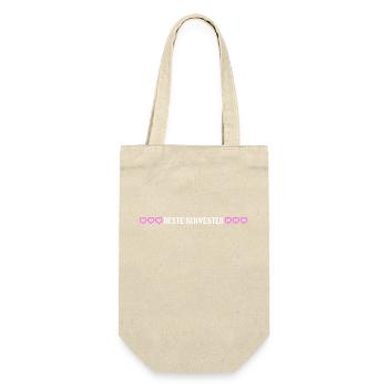 Beste Schwester Herz Liebe - Geschenkbeutel für Flaschen - Natur - Vorne